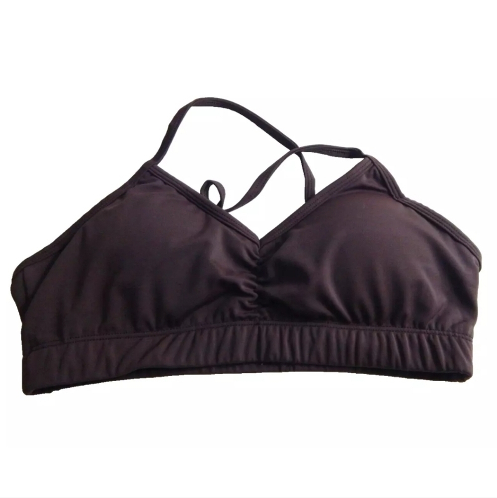 Handful Brown Cross Back Ruched Bra